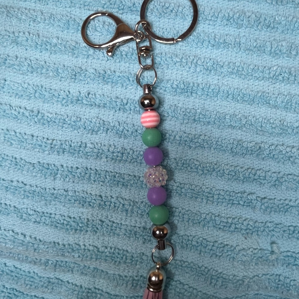 Colorful Beaded Keychain Accessory